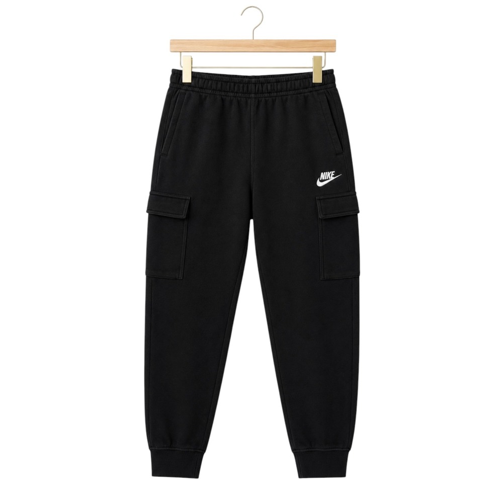 Nike Sportswear Club Fleece Cargo Pants Black Joggers Mens S Lounge Athleisure
